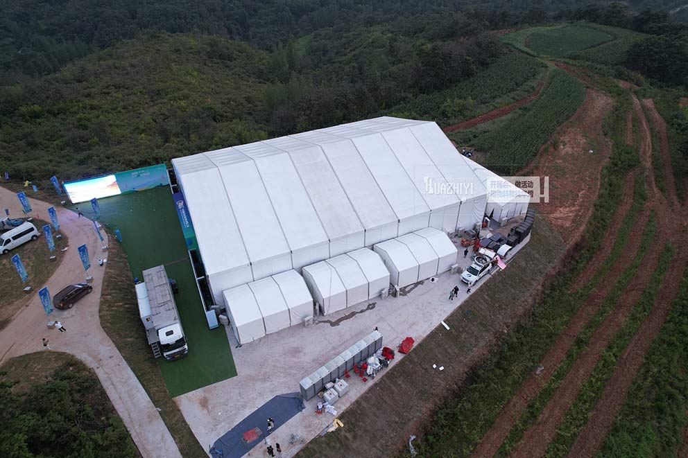 洛陽篷房租賃助力中潤盛和低風速風力發電技術發布會現場