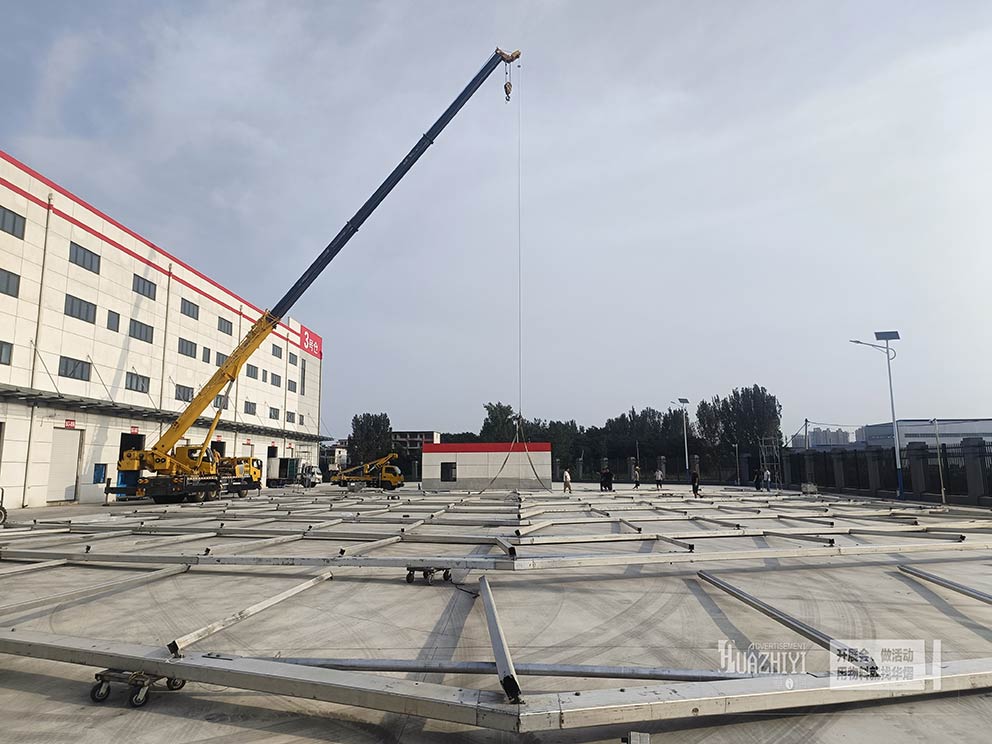 洛陽篷房出租公司搭建大中型篷房施工現場